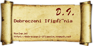 Debreczeni Ifigénia névjegykártya